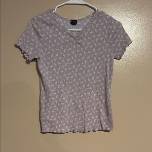 Art Class Purple Fitted Ribbed Short Sleeve Tee